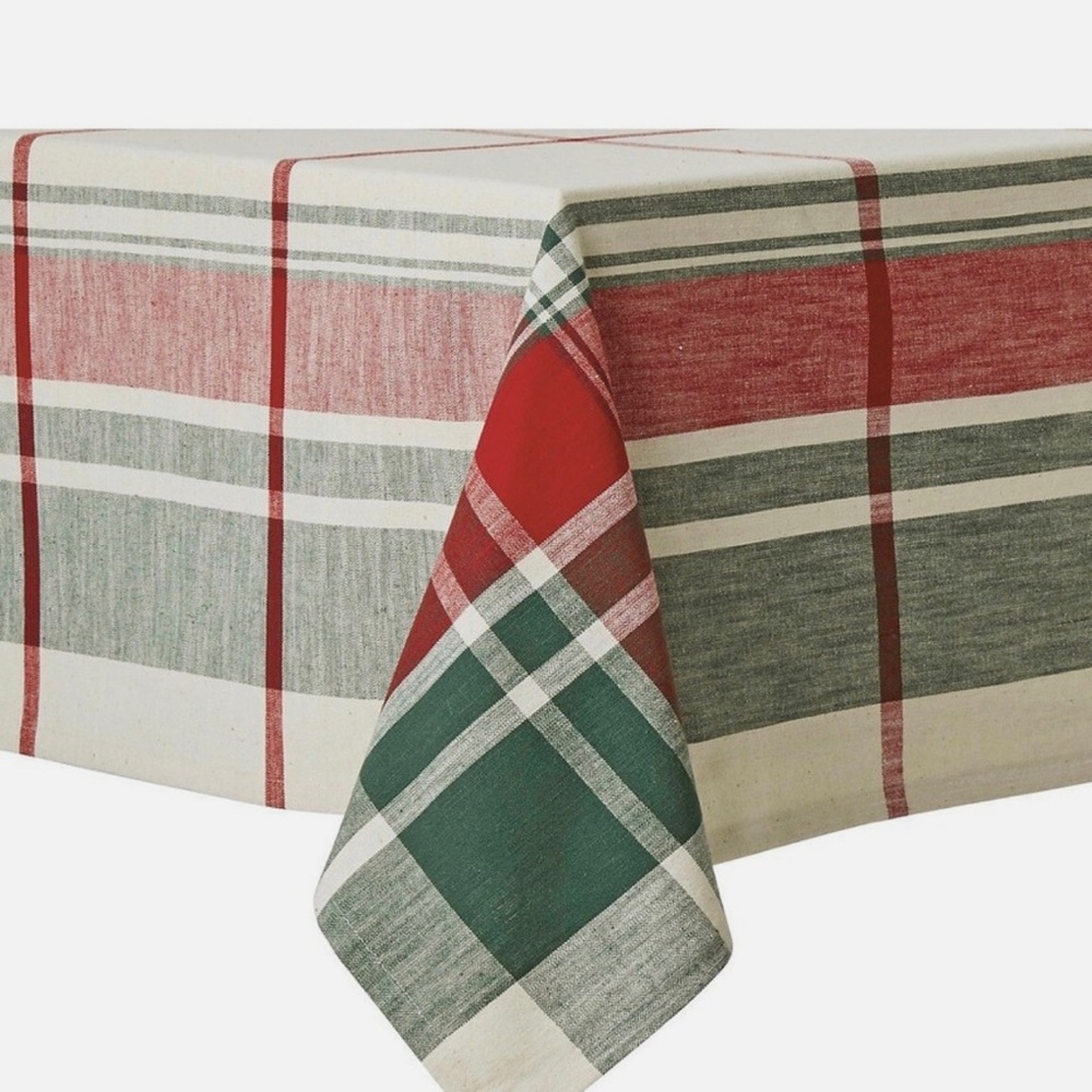 Bee & Willow™ Holiday Plaid Tablecloth in Green/Red 60” x 84”